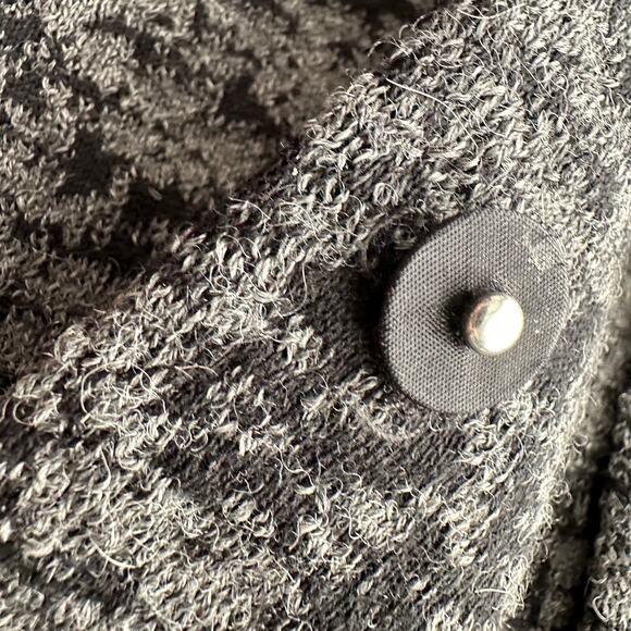 Damask Alpaca Pima Cotton Blend Jacquard Snap Front Gray Cardigan Jacket L - Picture 10 of 11